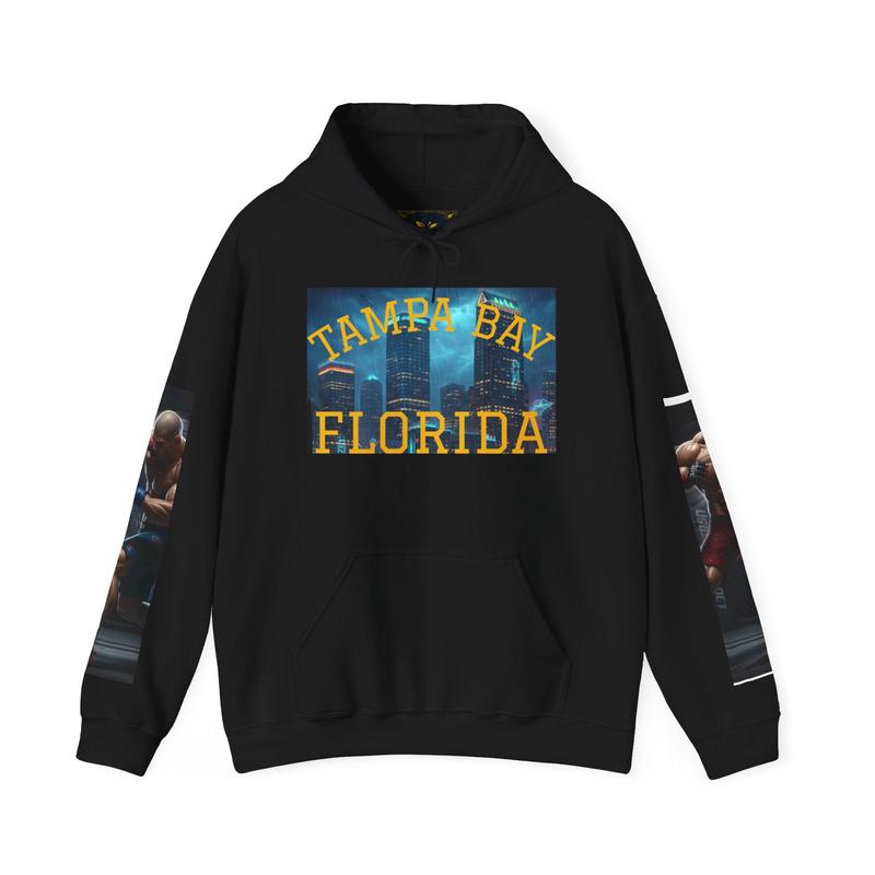 Tampa Bay Florida Hoodie  Neon City Nightscape Pullover