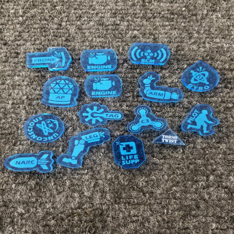 Gaming Markers set (15 markers)- BLUE