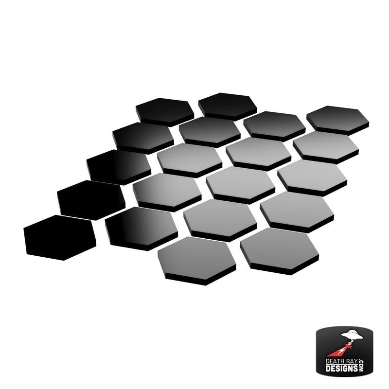 Hex City: Standard Black Acrylic Base 20-Pack