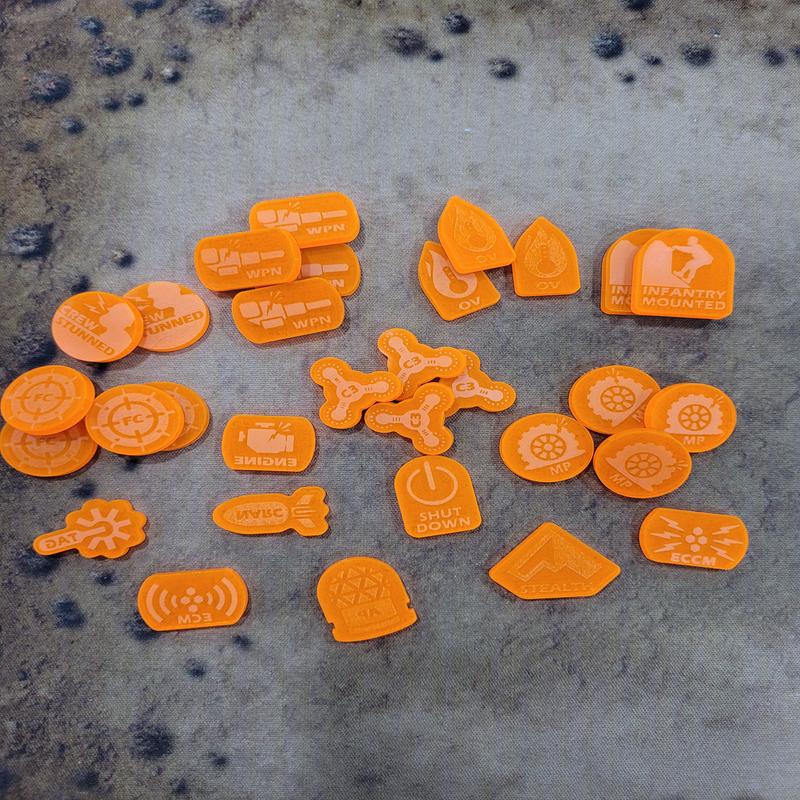 Alpha Strike Gaming Markers set (31 markers)- Orange
