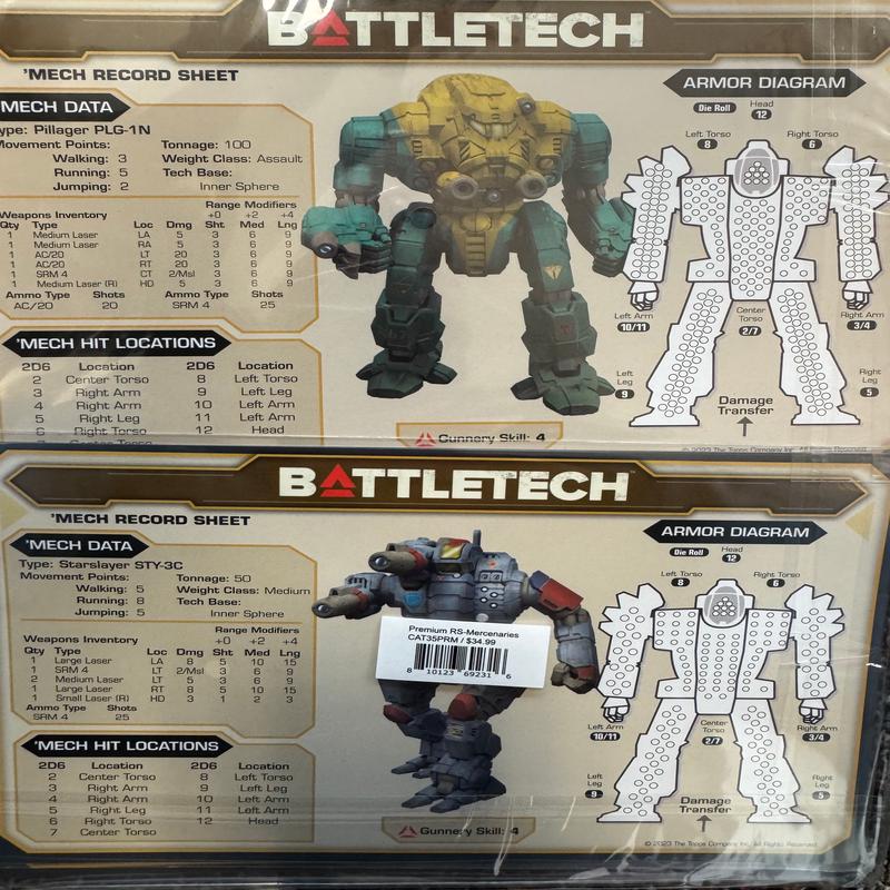 BattleTech: Premium Record Sheets: Mercenaries